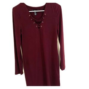 Long sleeve Maroon Dress